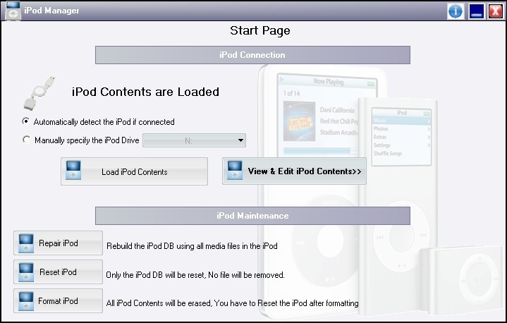 CI iPod Manager Screenshot